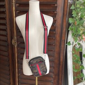 Camouflage Crossbody with Red Accent - Haute Shore neoprene